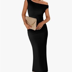 Elegant Black One-Shoulder Dress